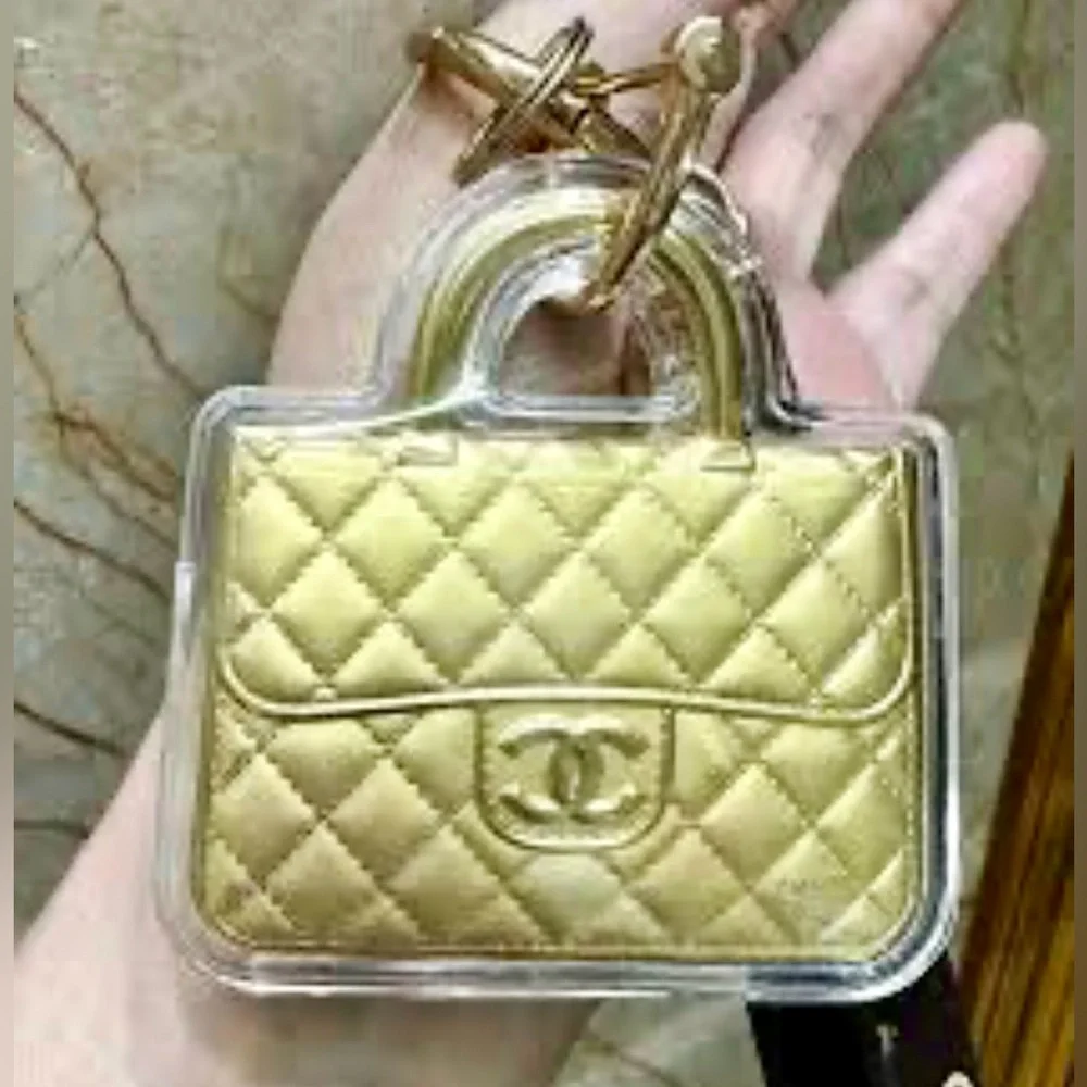 CC Gold Quilted Bag Keychain 💛 - Picture 2 of 4